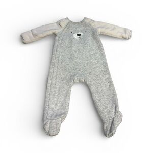 Asorba Infant’s Cream/Gray Bear Print Kids One Piece Size 6-9 months